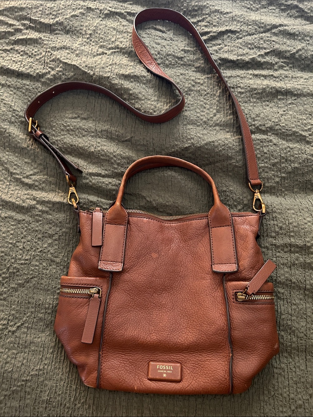 Fossil | Emerson Brown Pebbled Leather Satchel